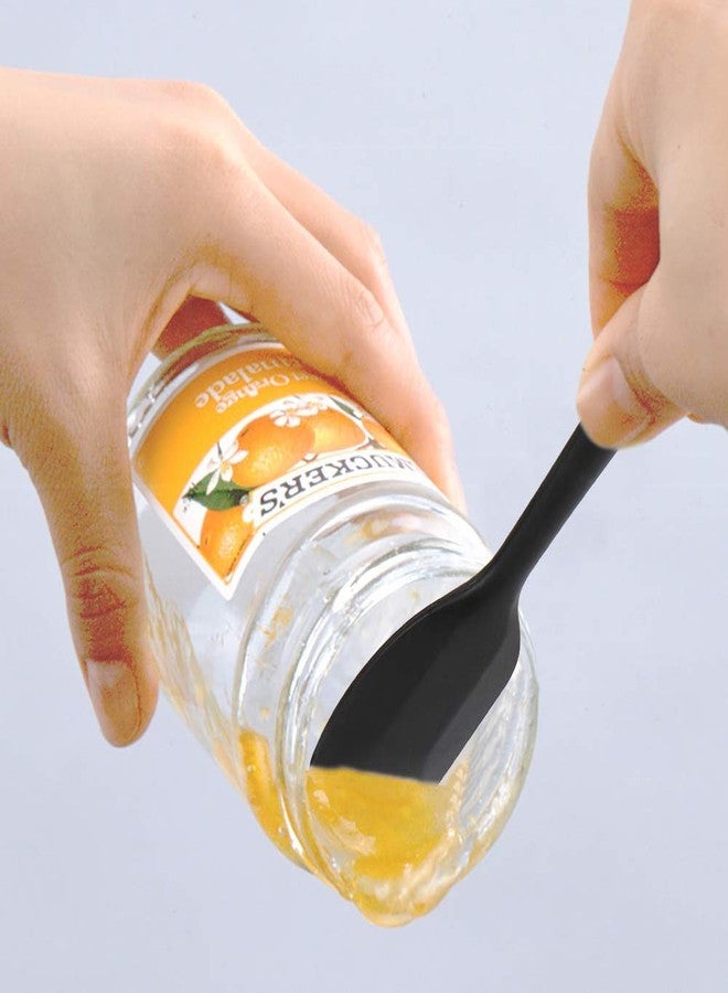 TASKHOUSE ملاعق سيليكون من تاسك هاوس، ملعقتان صغيرتان وملعقتان كبيرتان، مكشطة مطبخ مطاطية غير لاصقة للطبخ والخلط - مجموعة من 4 قطع (أسود) - Image 3